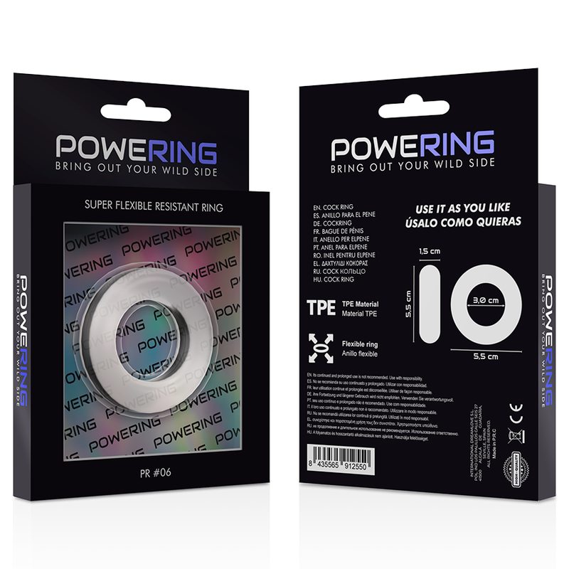 POWERING - SUPER FLEXIBLE AND RESISTANT COCK RING 5.5 CM PR06 TRANSPARENT