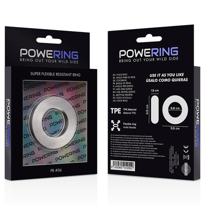 POWERING - SUPER FLEXIBLE AND RESISTANT COCK RING 5.5 CM PR06 TRANSPARENT