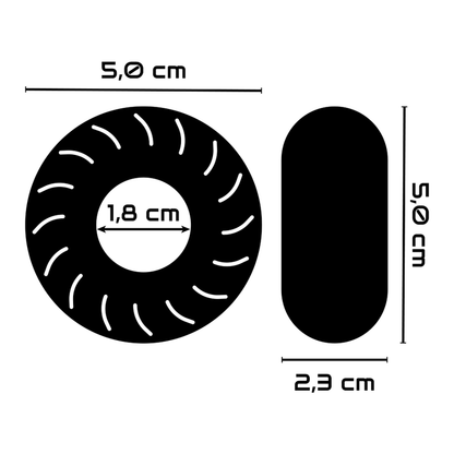POWERING - ANELLO PER PENE SUPER FLESSIBILE E RESISTENTE 5CM PR08 NERO - POWERING | Lingerie Harness Boutique
