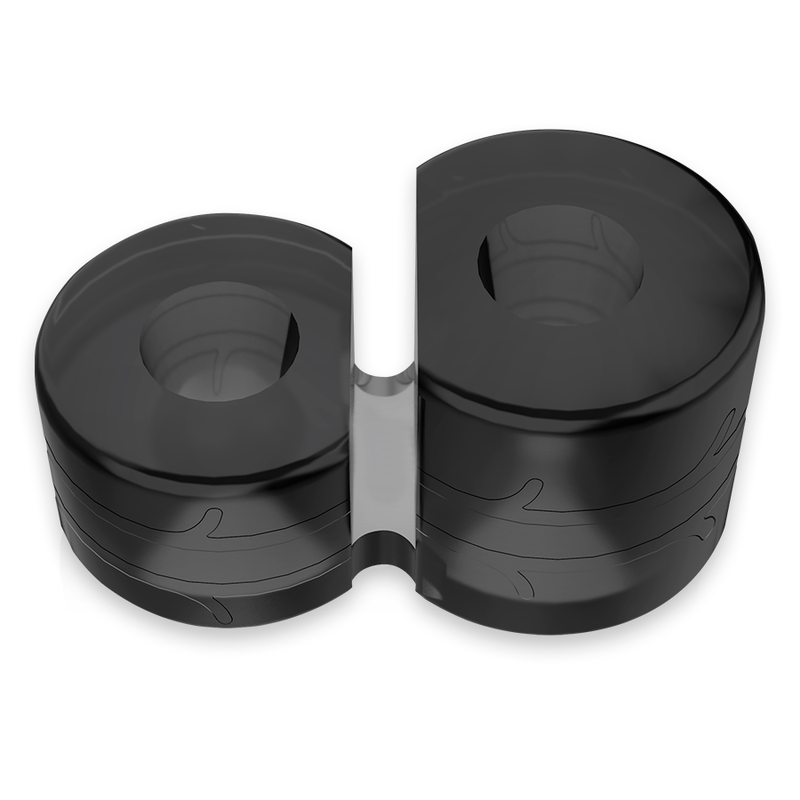 POWERING - SUPER FLEXIBLE AND RESISTANT DOUBLE COCK RING PR09 BLACK