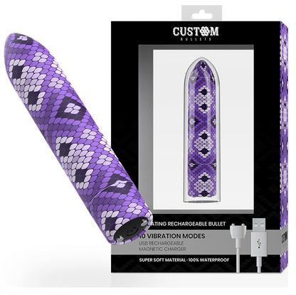 CUSTOM BULLETS - RECHARGEABLE SNAKE PURPLE MAGNETIC BULLET 10V