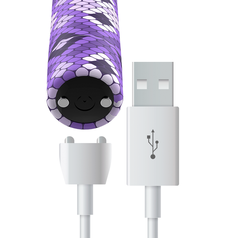 CUSTOM BULLETS - RECHARGEABLE SNAKE PURPLE MAGNETIC BULLET 10V - CUSTOM BULLETS | Lingerie Harness Boutique