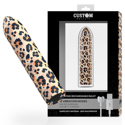 CUSTOM BULLETS - PERSONALIZZATI RICARICABILI LEOPARD 10 INTENSITÀ - CUSTOM BULLETS | Lingerie Harness Boutique