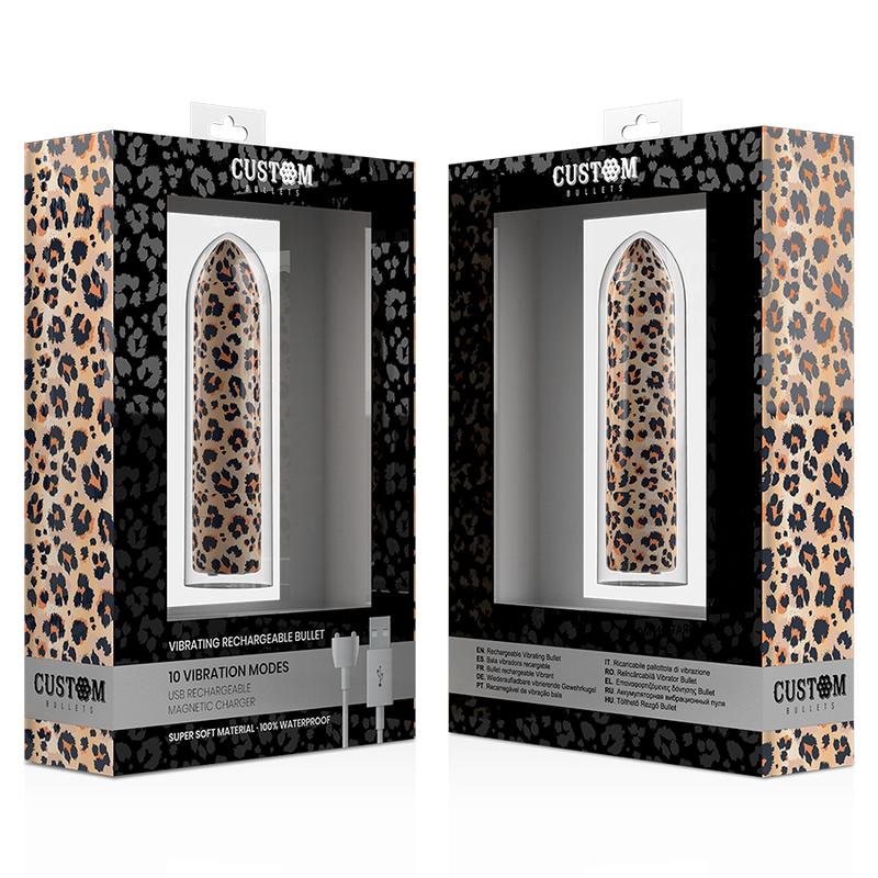 CUSTOM BULLETS - PERSONALIZZATI RICARICABILI LEOPARD 10 INTENSITÀ - CUSTOM BULLETS | Lingerie Harness Boutique