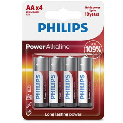 PHILIPS - POWER ALKALINE BATTERY AA LR6 BLISTER * 4