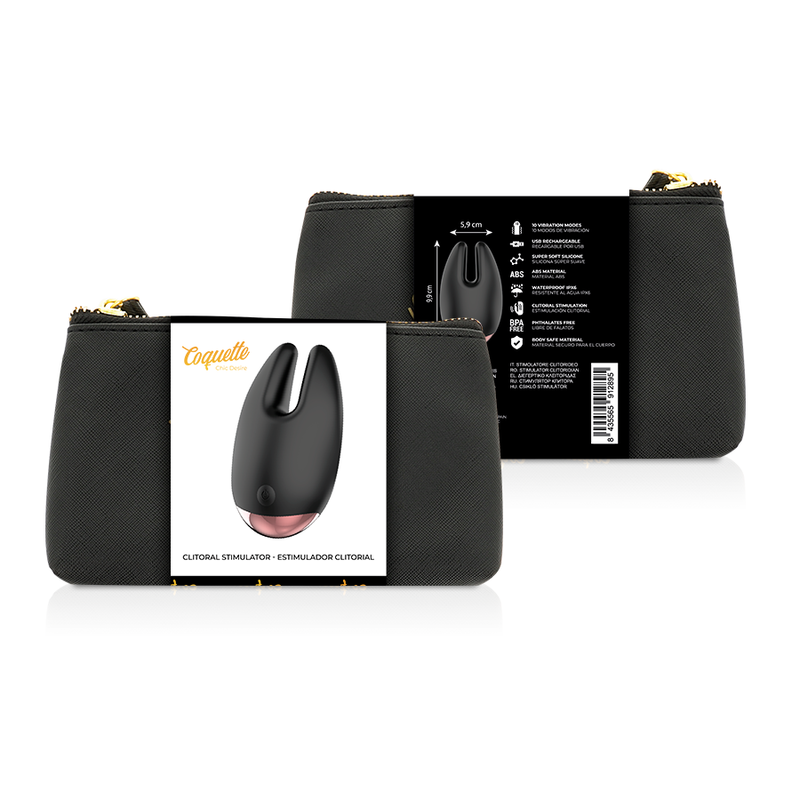 COQUETTE CHIC DESIRE - STIMOLATORE CLITORIALE NERO/ORO - COQUETTE TOYS | Lingerie Harness Boutique
