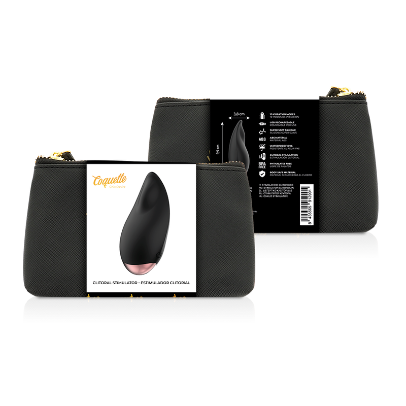 COQUETTE CHIC DESIRE - STIMOLATORE CLITORIALE NERO/ORO - COQUETTE TOYS | Lingerie Harness Boutique