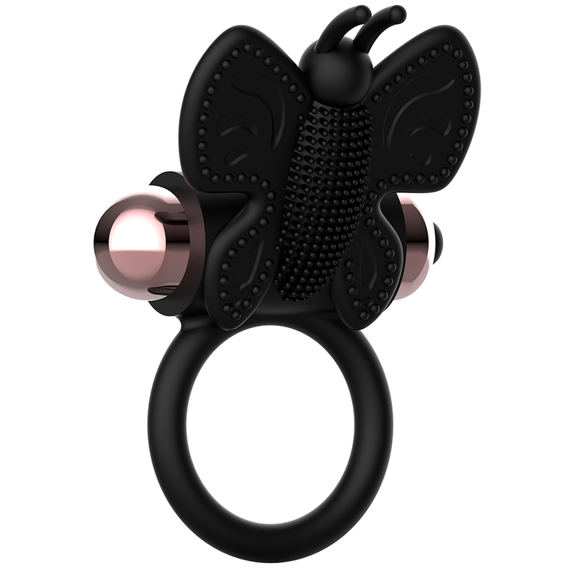 COQUETTE CHIC DESIRE - BUTTERFLY COCK RING WITH VIBRATOR BLACK/GOLD