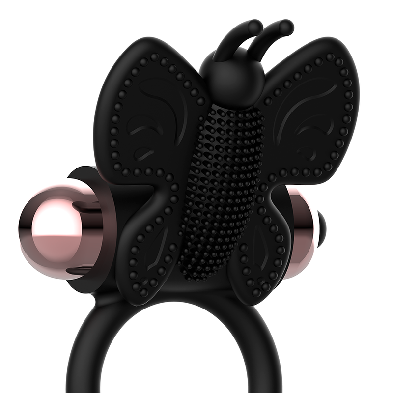 COQUETTE CHIC DESIRE - BUTTERFLY COCK RING WITH VIBRATOR BLACK/GOLD