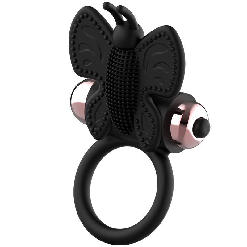 COQUETTE CHIC DESIRE - BUTTERFLY COCK RING WITH VIBRATOR BLACK/GOLD