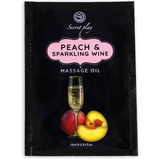 SECRETPLAY - PEACH AND SPARKLING WINE MASSAGE OIL SACHET 10 ML