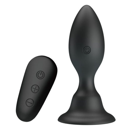 MR PLAY - PLUG ANALE CON TELECOMANDO VIBRAZIONE NERO - MR PLAY | Lingerie Harness Boutique