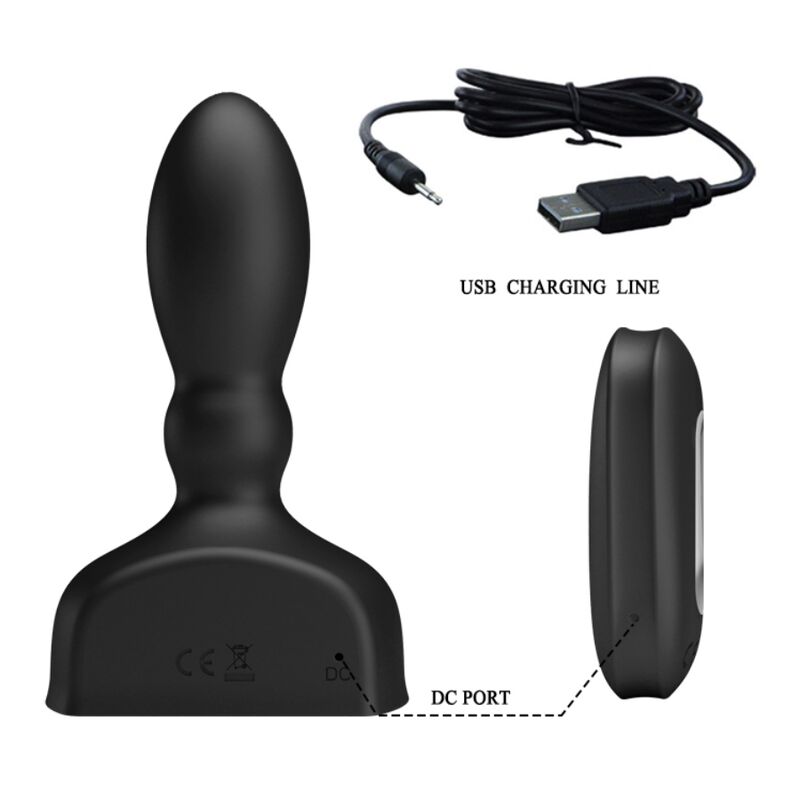 MR PLAY - TELECOMANDO PLUG ANALE GONFIABILE NERO - MR PLAY | Lingerie Harness Boutique