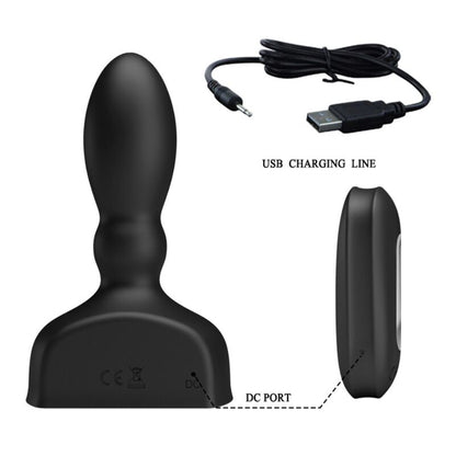 MR PLAY - TELECOMANDO PLUG ANALE GONFIABILE NERO - MR PLAY | Lingerie Harness Boutique