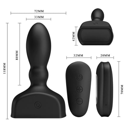 MR PLAY - BLACK INFLATABLE BUTT PLUG REMOTE CONTROL