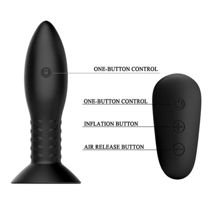 MR PLAY - SPINA CON TELECOMANDO SFERE ROTANTI NERE - MR PLAY | Lingerie Harness Boutique