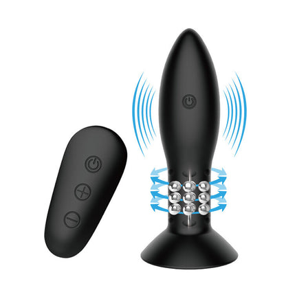 MR PLAY - PLUG WITH REMOTE CONTROL BLACK ROTATING BALLS