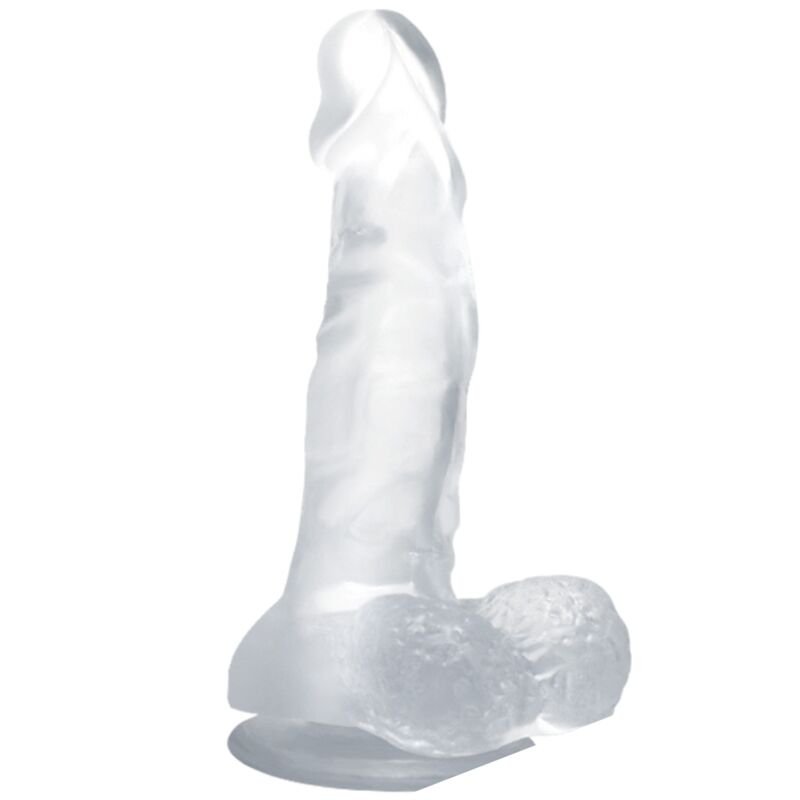 BAILE - DILDO REALISTICO CON VENTOSA E TESTICOLI 16.7 CM TRASPARENTE - BAILE DILDOS | Lingerie Harness Boutique