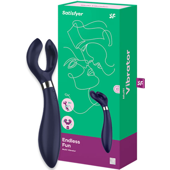 SATISFYER - DIVERTIMENTO INFINITO MULTI VIBRATOR 3 NERO - SATISFYER PARTNER | Lingerie Harness Boutique