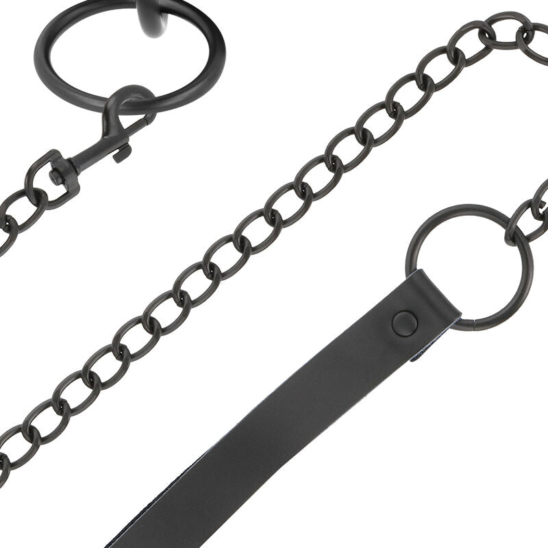 DARKNESS - COLLANA NERA CON CATENA - DARKNESS BONDAGE | Lingerie Harness Boutique