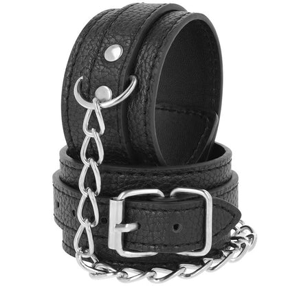 DARKNESS - MANETTE IN PELLE STRUTTURATA NERA - DARKNESS BONDAGE | Lingerie Harness Boutique