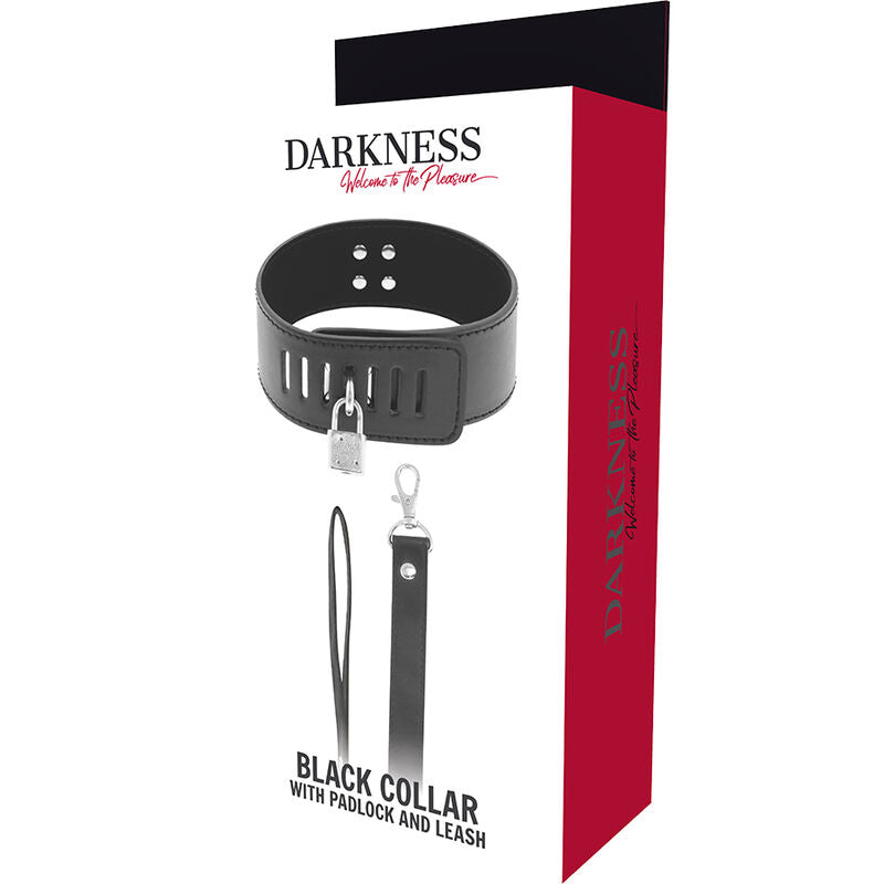 DARKNESS - COLLARE BDSM CON CHIUSURA NERA - DARKNESS BONDAGE | Lingerie Harness Boutique