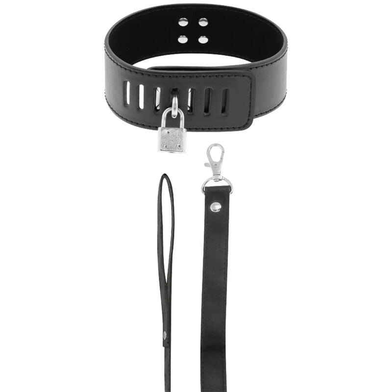 DARKNESS - COLLARE BDSM CON CHIUSURA NERA - DARKNESS BONDAGE | Lingerie Harness Boutique