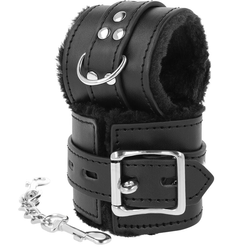 DARKNESS - MANETTE BDSM RIVESTITE NERE - DARKNESS BONDAGE | Lingerie Harness Boutique
