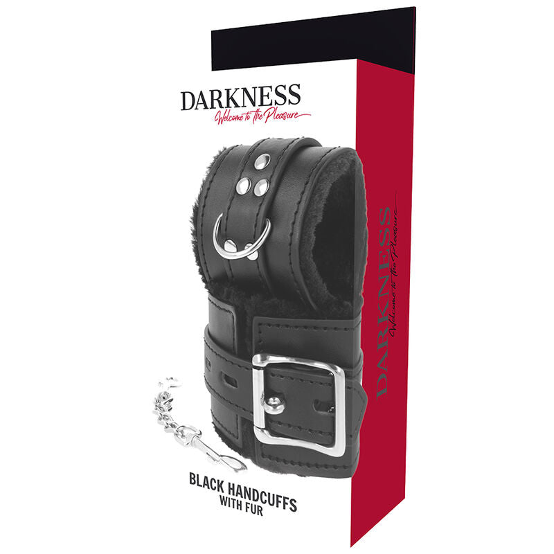 DARKNESS - MANETTE BDSM RIVESTITE NERE - DARKNESS BONDAGE | Lingerie Harness Boutique