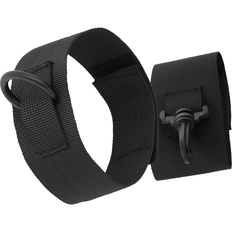 DARKNESS - POLSINI ALLA CAVIGLIA IN NYLON NERO - DARKNESS BONDAGE | Lingerie Harness Boutique