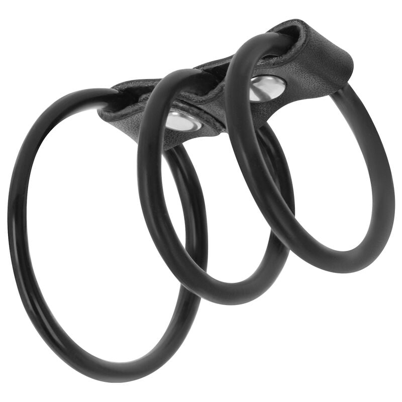 DARKNESS - SET DI 3 ANELLI PER PENE FLESSIBILI - DARKNESS BONDAGE | Lingerie Harness Boutique