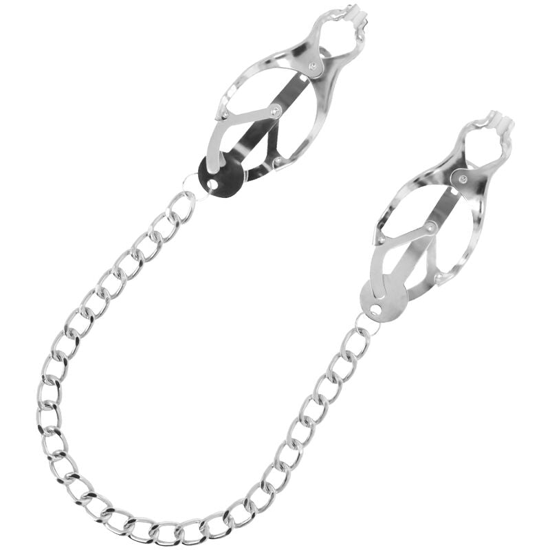 DARKNESS - PINZA PER CAPEZZOLI IN METALLO CON CATENA - DARKNESS BONDAGE | Lingerie Harness Boutique