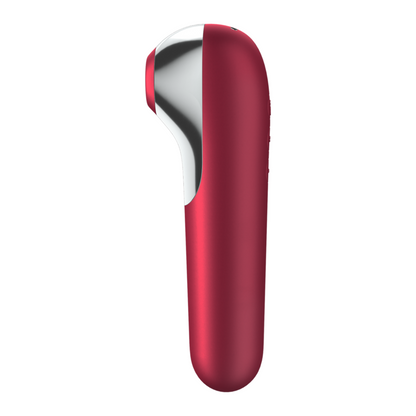 SATISFYER - VIBRATORE E VENTOSA DUAL LOVE CON ARIA PULSATA ROSSO - SATISFYER CONNECT | Lingerie Harness Boutique