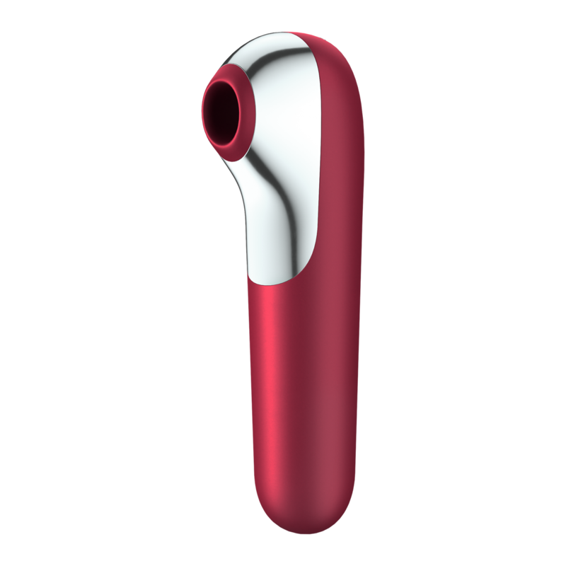 SATISFYER - VIBRATORE E VENTOSA DUAL LOVE CON ARIA PULSATA ROSSO - SATISFYER CONNECT | Lingerie Harness Boutique