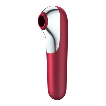 SATISFYER - VIBRATORE E VENTOSA DUAL LOVE CON ARIA PULSATA ROSSO - SATISFYER CONNECT | Lingerie Harness Boutique