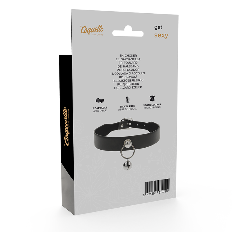 COQUETTE CHIC DESIRE - COLLANA IN PELLE VEGANA ACCESSORIO DONNA SONAGLIO/CERCHIO - COQUETTE ACCESSORIES | Lingerie Harness Boutique