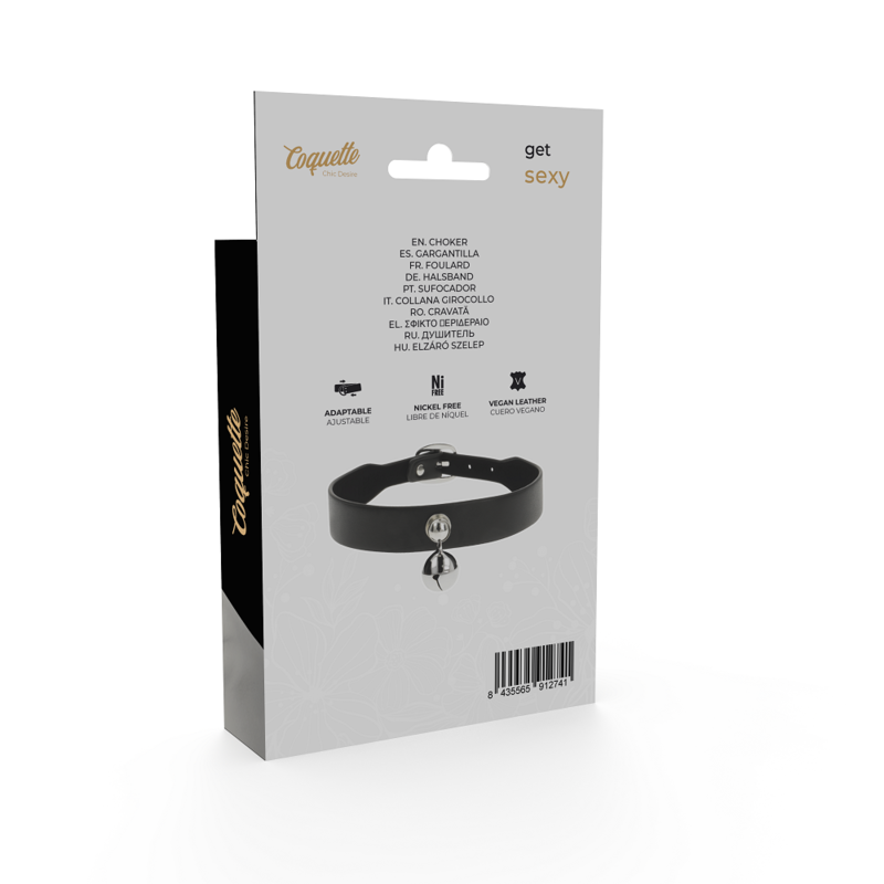COQUETTE CHIC DESIRE - COLLANA IN PELLE VEGANA ACCESSORIO DONNA CON SONAGLIO - COQUETTE ACCESSORIES | Lingerie Harness Boutique