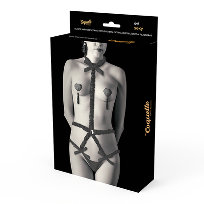 COQUETTE CHIC DESIRE - SET DI LINGERIE CON COPRITEPI DELUXE - COQUETTE ACCESSORIES | Lingerie Harness Boutique