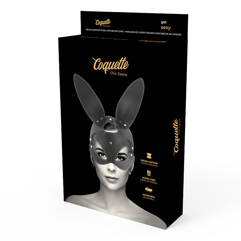 COQUETTE CHIC DESIRE - MASCHERA VEGANA IN PELLE CON ORECCHIE DI CONIGLIO - COQUETTE ACCESSORIES | Lingerie Harness Boutique