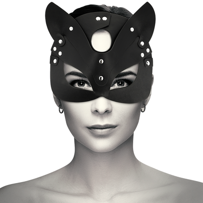 COQUETTE CHIC DESIRE - MASCHERA VEGANA IN PELLE CON ORECCHIE DI GATTO - COQUETTE ACCESSORIES | Lingerie Harness Boutique