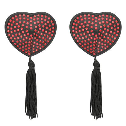 COQUETTE CHIC DESIRE - COPRI CAPEZZOLI CUORE NERO / ROSSO - COQUETTE ACCESSORIES | Lingerie Harness Boutique