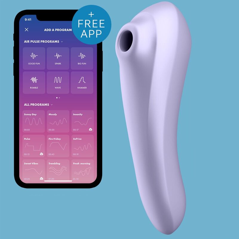 SATISFYER - VIBRATORE DUAL PLEASURE AIR PULSE MAUVE - SATISFYER CONNECT | Lingerie Harness Boutique