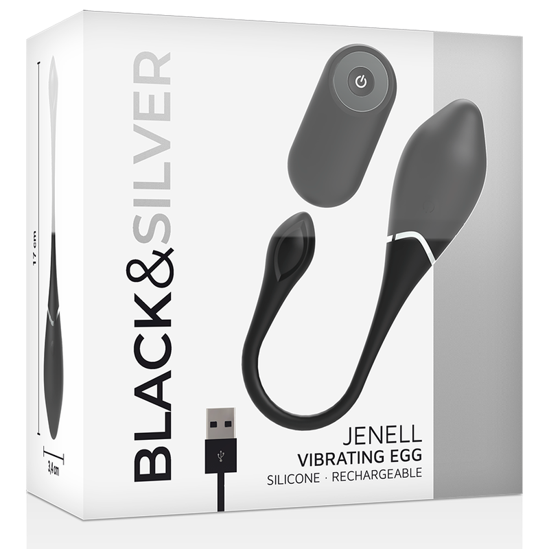 BLACK&SILVER - UOVO VIBRANTE RICARICABILE JENELL - BLACK&SILVER | Lingerie Harness Boutique