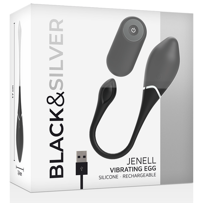 BLACK&SILVER - UOVO VIBRANTE RICARICABILE JENELL - BLACK&SILVER | Lingerie Harness Boutique