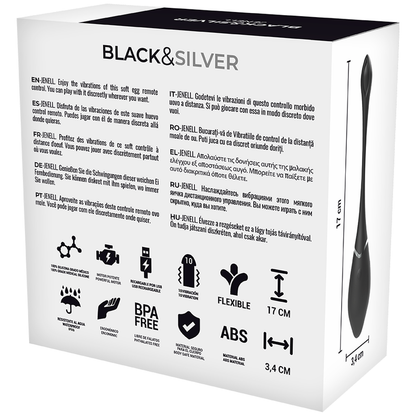 BLACK&SILVER - UOVO VIBRANTE RICARICABILE JENELL - BLACK&SILVER | Lingerie Harness Boutique