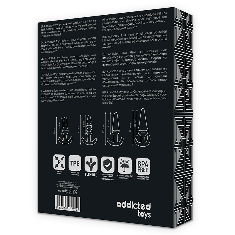 ADDICTED TOYS - SET DI 4 TAPPI ANALI - ADDICTED TOYS | Lingerie Harness Boutique