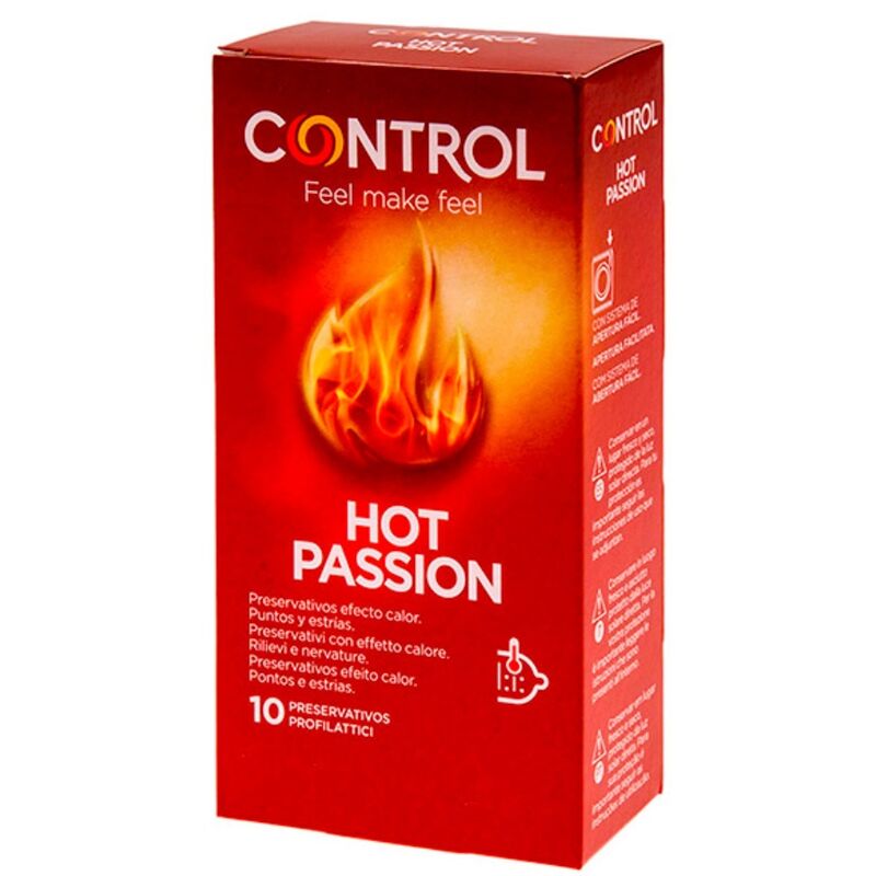 CONTROL - EFFETTO RISCALDANTE HOT PASSION 10 UNITÀ - CONTROL CONDOMS | Lingerie Harness Boutique