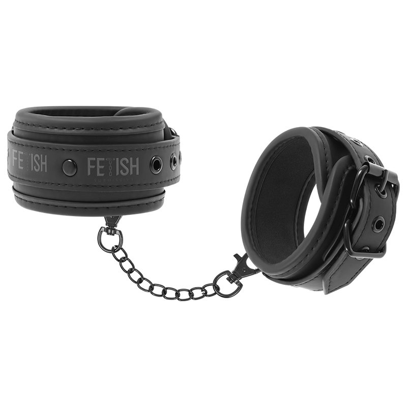 FETISH SUBMISSIVE - POLSINI ALLA CAVIGLIA IN PELLE VEGANA CON FODERA IN NOPRENE - FETISH SUBMISSIVE BONDAGE | Lingerie Harness Boutique