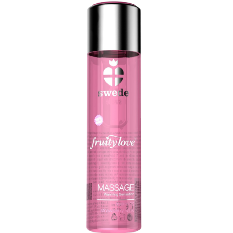SWEDE - FRUITY LOVE EFFETTO RISCALDANTE OLIO DA MASSAGGIO VINO FRAGOLA FRAGOLA 120 ML - SWEDE | Lingerie Harness Boutique