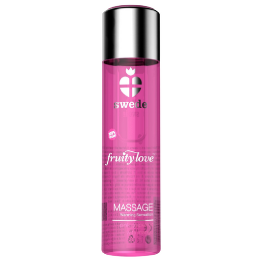 SWEDE - FRUITY LOVE MASSAGE OIL WARMING EFFECT RASPBERRY ROSE AND RHUBARB 120 ML